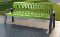 Stream Series 2060 – 6 Foot Green Steel Bench