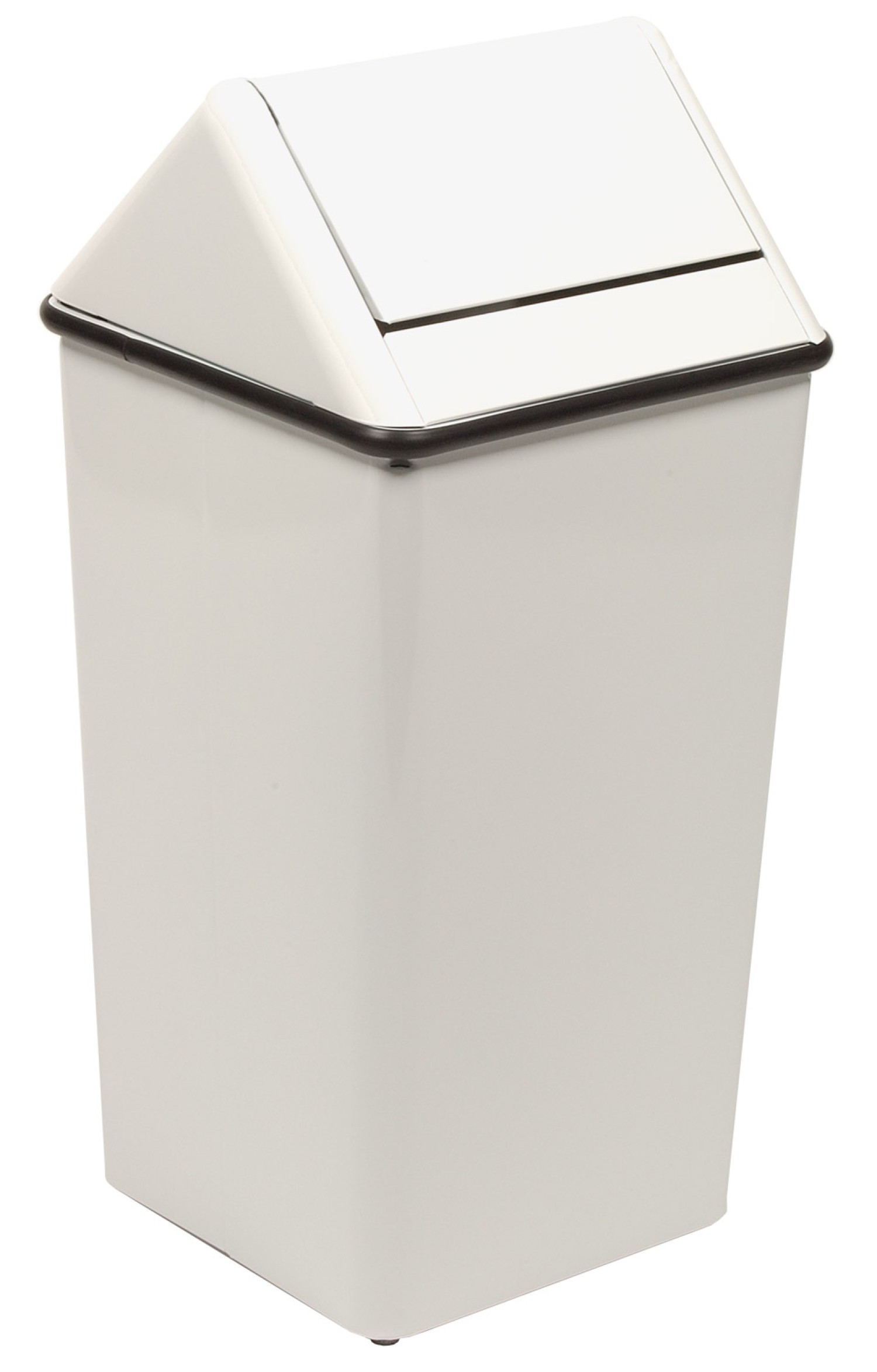 Witt Stainless Steel Square Swing Top Trash Can, 36 Gallon