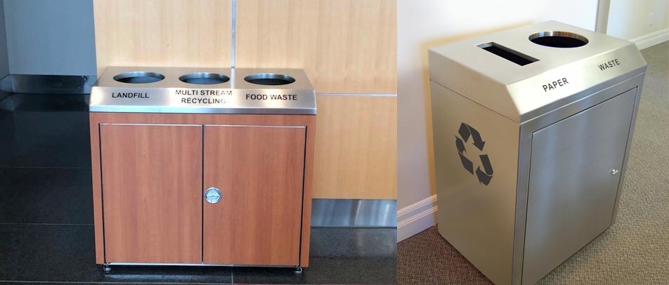 Convention Stainless Steel Recycling Bins 