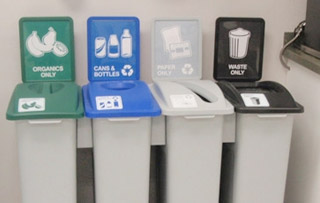 Plastic Recycle Bins & Trash Receptacles Quad Stream Recycling Bins & Containers
