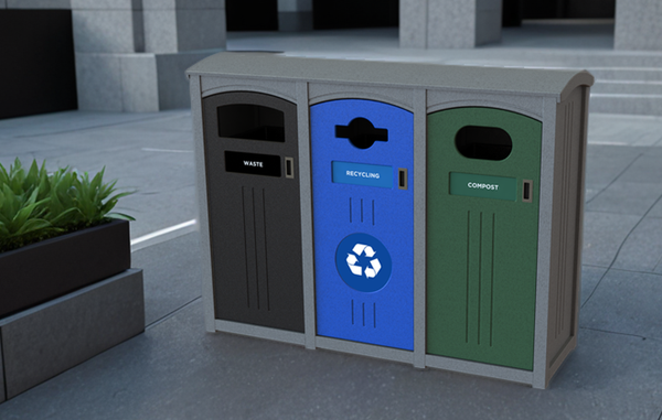 Promenade Dome Top Recycling Stations