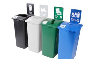 Recycling Bins for Washrooms & Restrooms Quad Stream Recycling Bins & Containers