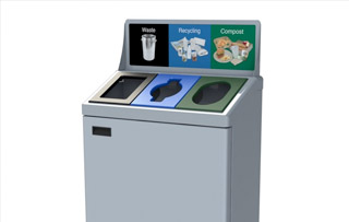 Recycling Bins for Washrooms & Restrooms Triple Stream Recycling Bins & Containers