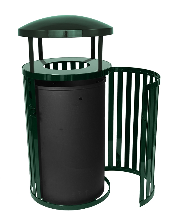 Streetscape Outdoor Canopy Trash Receptacle With Door 