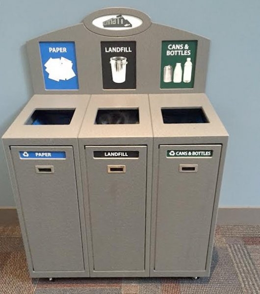 Front Service Recycling Station – Triple Stream | Waste Wise Products