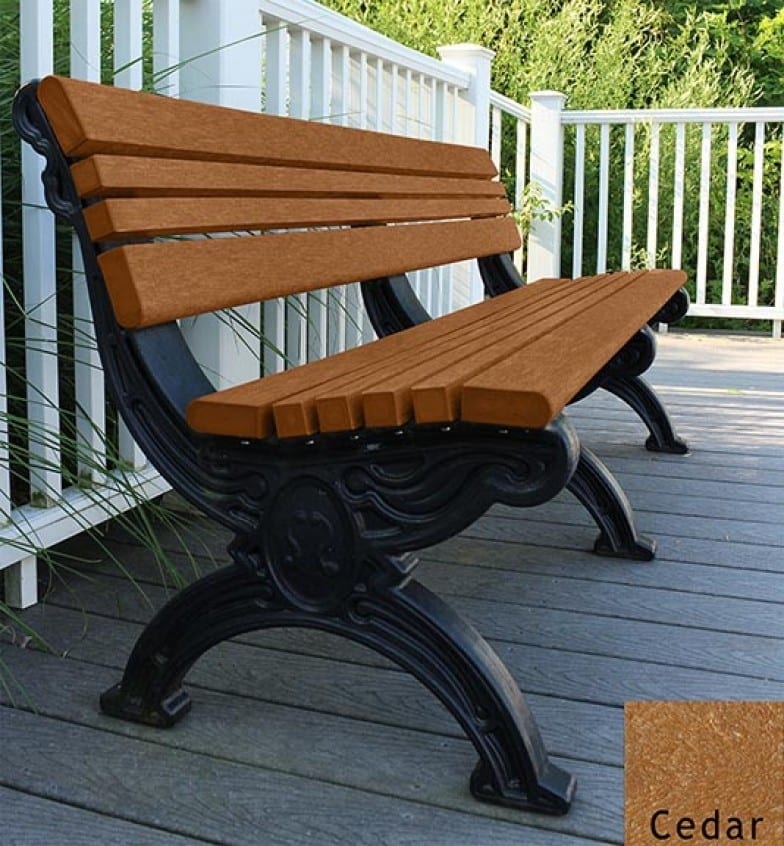 6 Foot Outdoor Bench with Back | Outdoor Plastic Bench