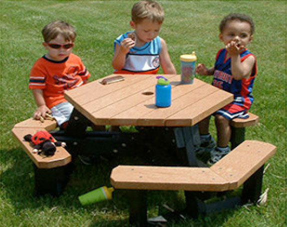 Open Hexagon Youth Picnic Table