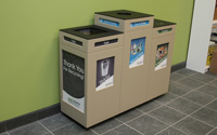 Pedestal Recycling Station – Triple Stream