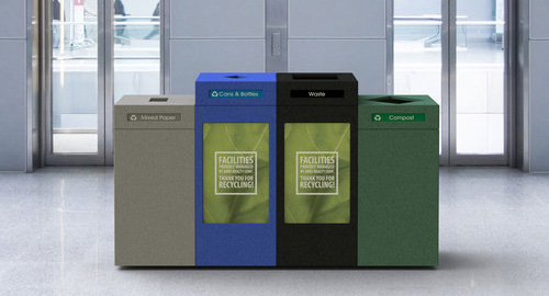 Pedestal Recycling Station – Quad Stream