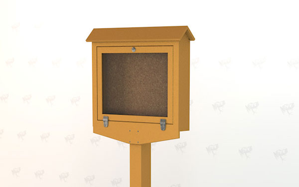 Small Hinged Message Center with Post